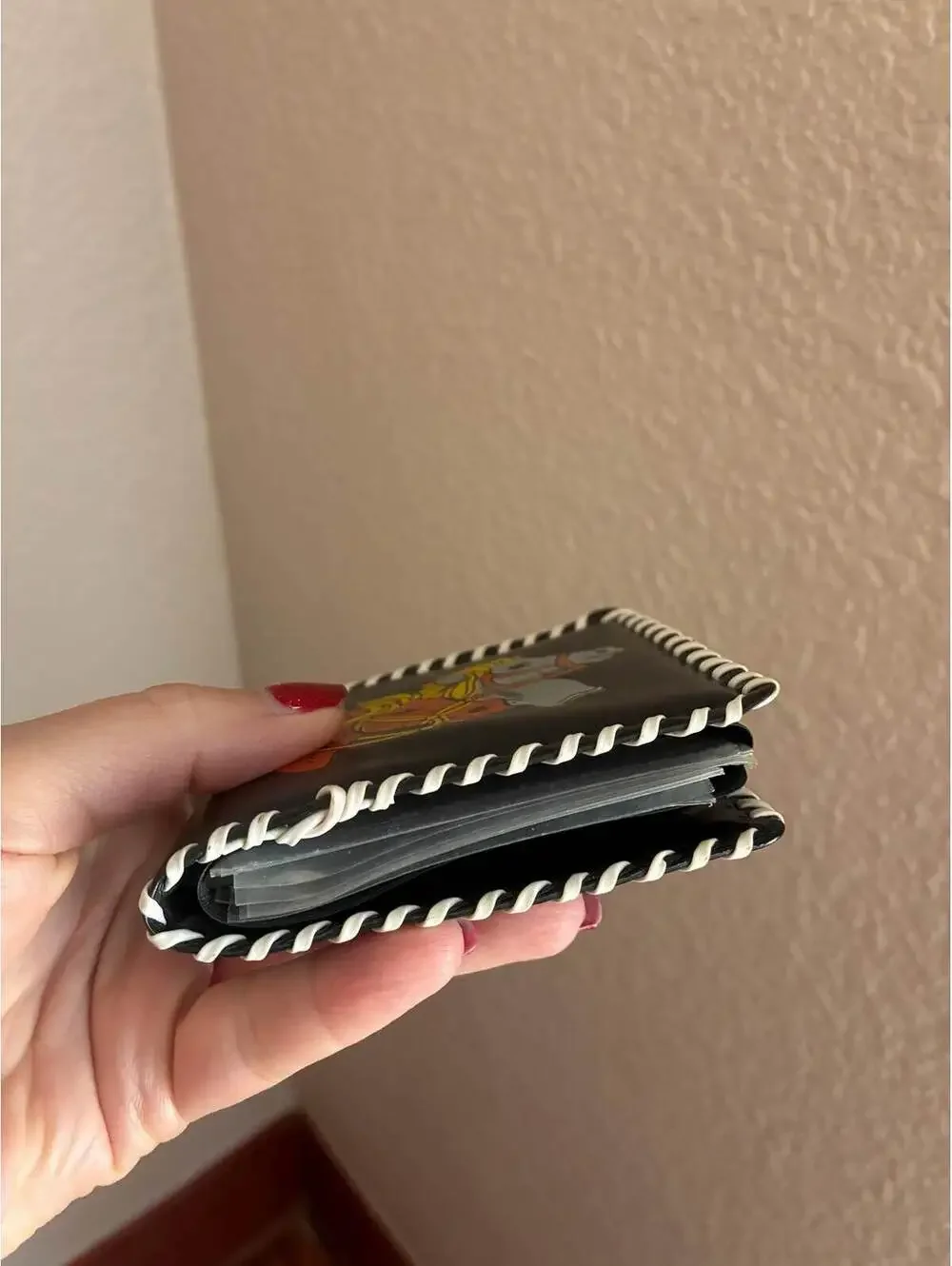 Vintage 1950s Horse Wallet - Western Cowboy Novelty Vinyl Whipstitch Billfold